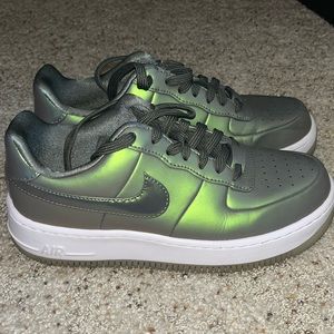 Iridescent Green Nike Air Force 1. Women’s size 8.5.